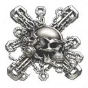 motorcycle chain as bones tattoo design idea