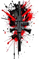 2nd amendment AR15 rifle intertwined tattoo design idea