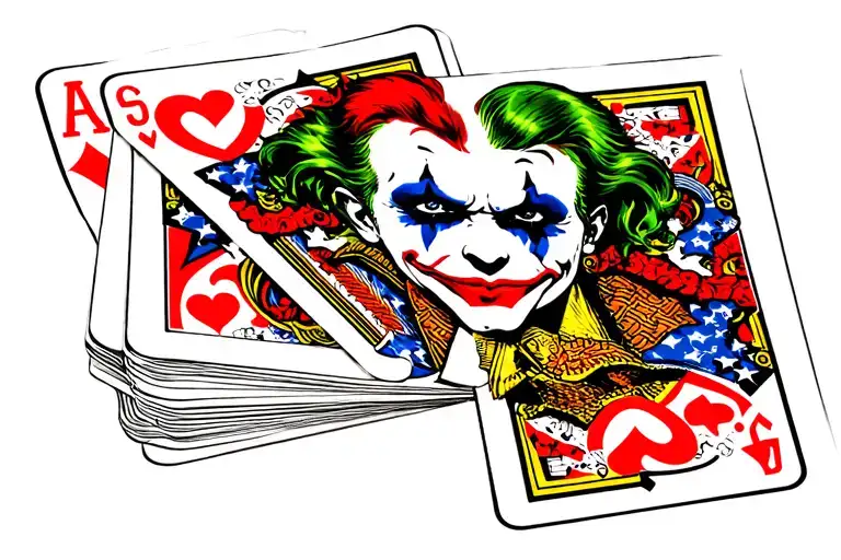 joker playing card tattoo design idea