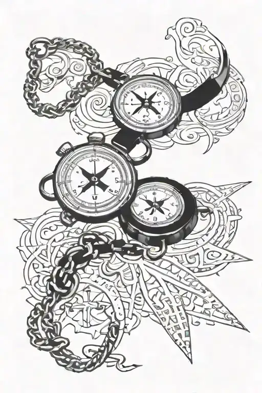 diabetes type 1 medical alert bracelet around compass tattoo design idea