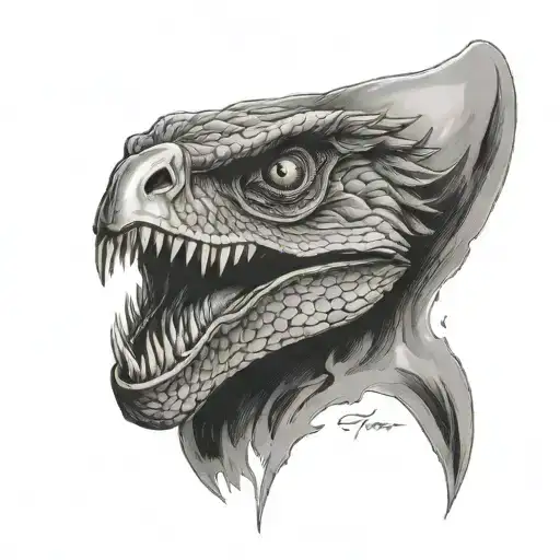 raptor with thumbstone tattoo design idea
