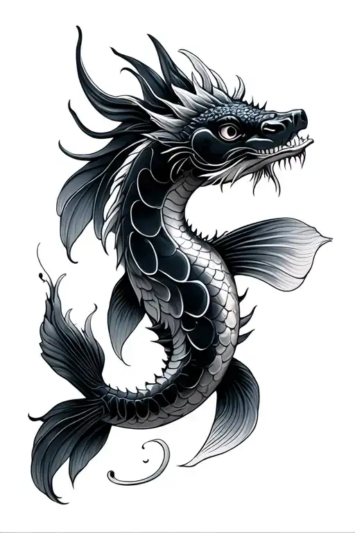 Koi carp dragons tattoo design idea