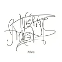text MB just text tattoo design idea