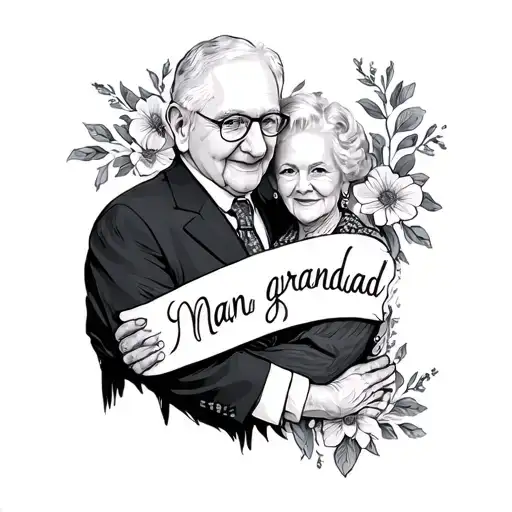 nan and grandad hand writing tattoo design idea