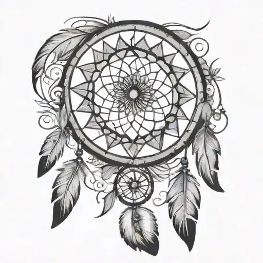 dream catcher tattoo design idea