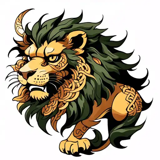 Celtic Lion tattoo design idea