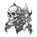 underwater diver skull tattoo design idea