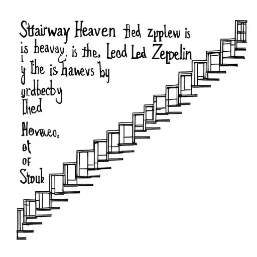 Stairway Heaven by Led Zeppelin fine line words tattoo design idea