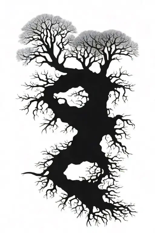 dead tree tattoo design idea