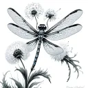 Dragonfly And Dandelion tattoo design idea