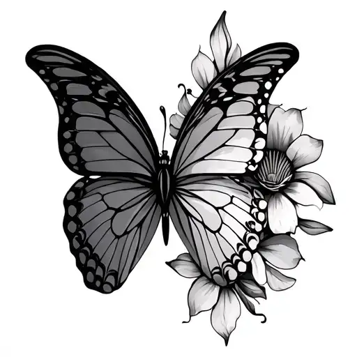 half butterfly tatto with 1111 tattoo design idea