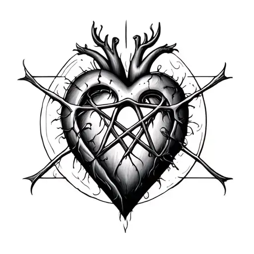 heartagram tattoo design idea