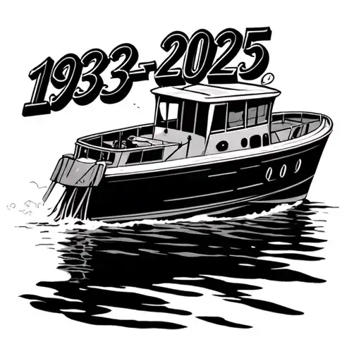 A motor boat called "1932-2025" tattoo design idea