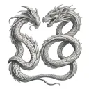 basilisk intertwining tattoo design idea