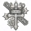 Cross With Crown tattoo design idea