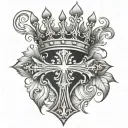 Cross With Crown tattoo design idea