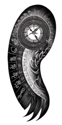 circle of time hindu calendar tattoo design idea
