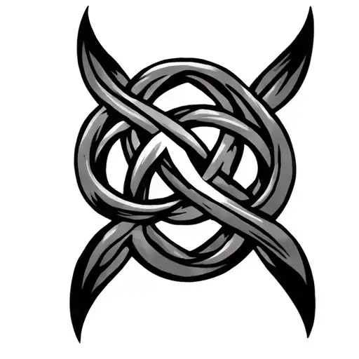 viking tribal square knot tattoo design idea