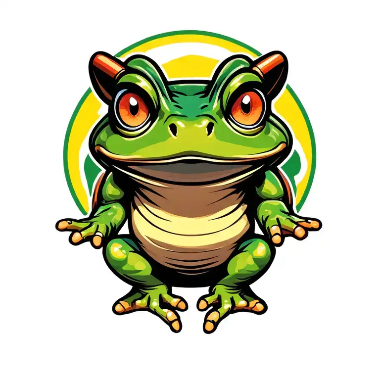 ninja frog tattoo design idea