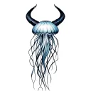 jellyfish with devil horns tattoo design idea