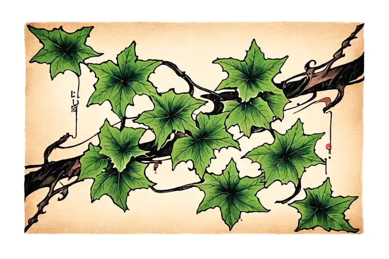 ivy leaves tattoo design idea