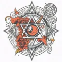 atom tattoo design idea