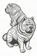 smooth coat chow chow sitting facing front tattoo design idea