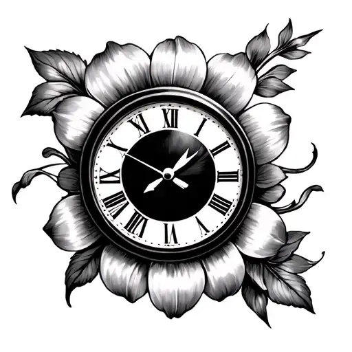clock, flower vienna by Billy joel tattoo design idea