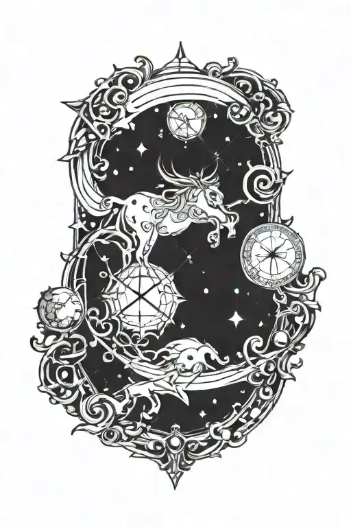 sagittarius constellation tattoo design idea