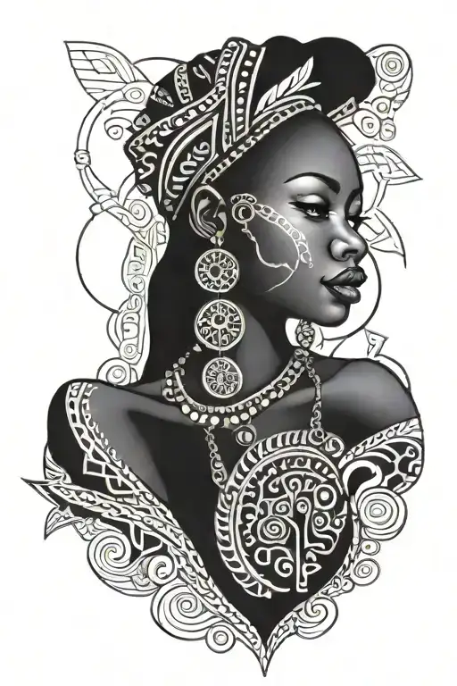 pretty traditional African tattoo with African patterns  tattoo design idea