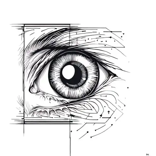 psychology, eye, perspective concept design tattoo design idea