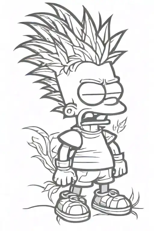 Bart Simpson Weed cocaïne tattoo design idea