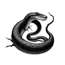 mangrove tree with big snake behind it tattoo design idea