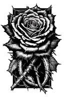 "scythe" "scythe" black rose wrapped in barbed wire tattoo design idea