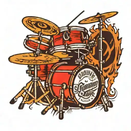 A drumset with the text "I need another chance to live" tattoo design idea