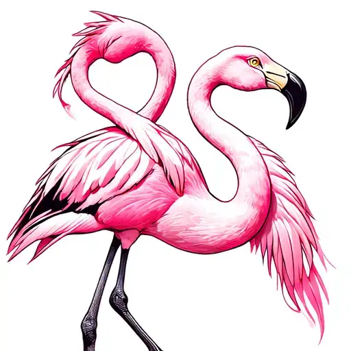 Florida pink flamingo tattoo design idea