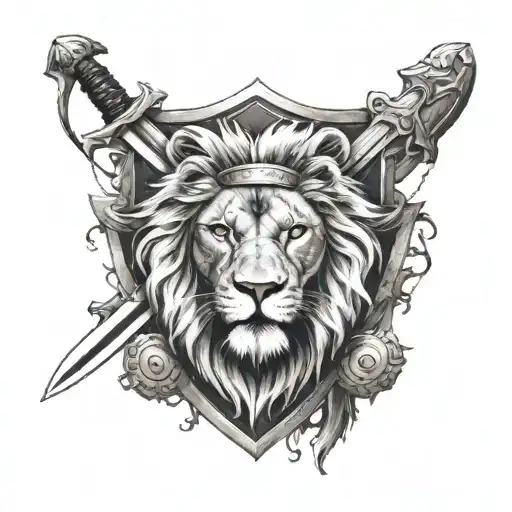 sword shield cards time lion tattoo design idea