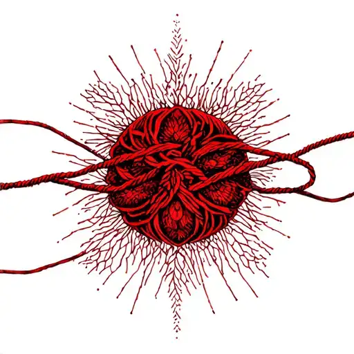 Red String Of Fate tattoo design idea