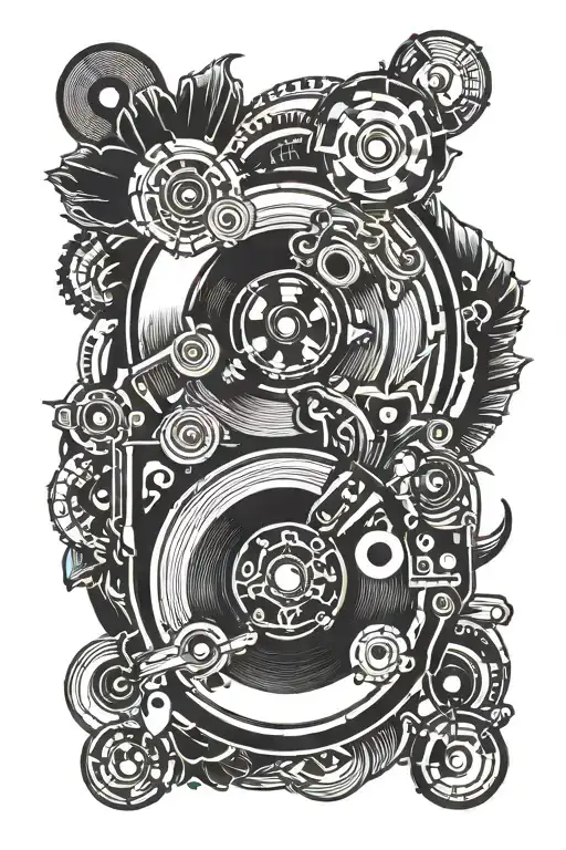 45 rpm adapter tattoo design idea