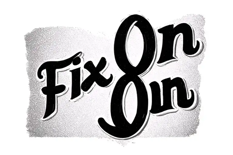 Simple and small tattoo that fits on the collarbone with a simple text "Fix On" in a normal font. tattoo design idea