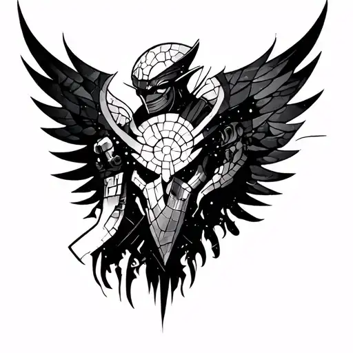 A left sleeve tattoo featuring a mosaic with magic the gathering, cool movies and video games. tattoo design idea