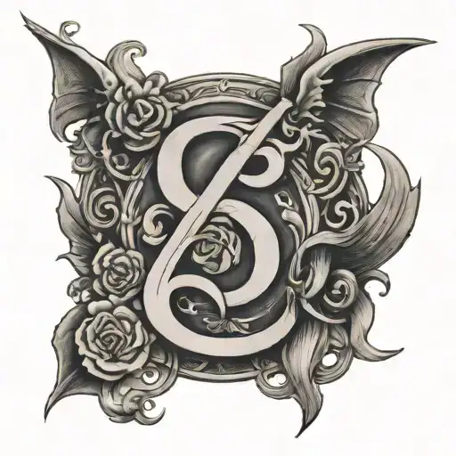 666 number tattoo design idea