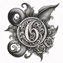 666 number tattoo design idea