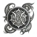 666 number tattoo design idea