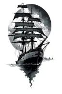Ship In Storm tattoo design idea