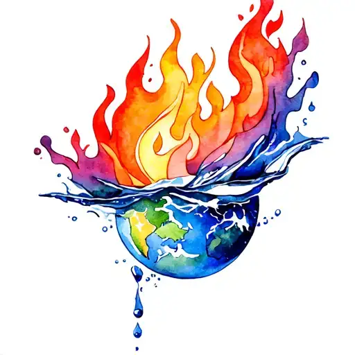water air fire and earth tattoo design tattoo design idea