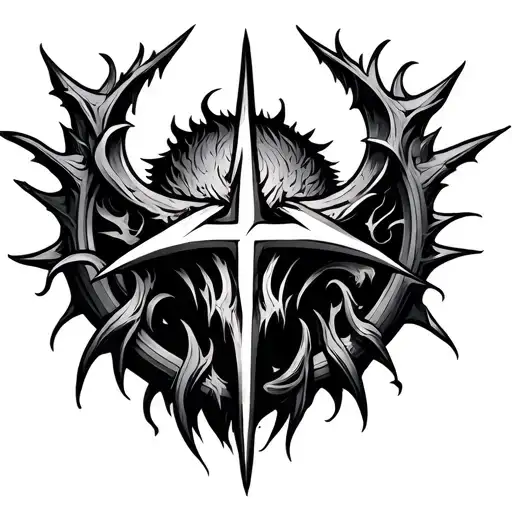 berserk/ blasphemous symbol tattoo design idea
