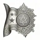 morocco flag tattoo design idea