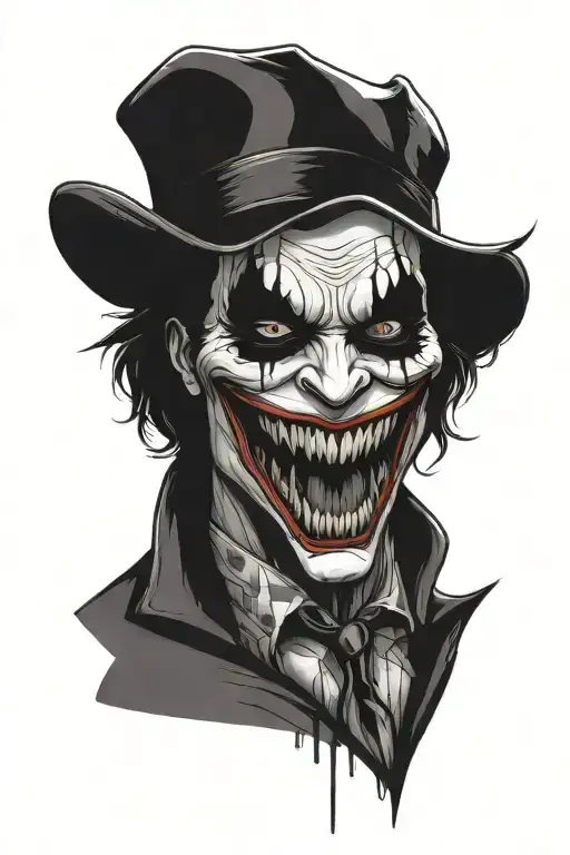 joker face, venom, marvel cinematic universe tattoo design idea