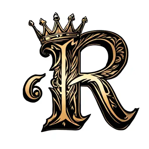 "R" CROWN tattoo design idea